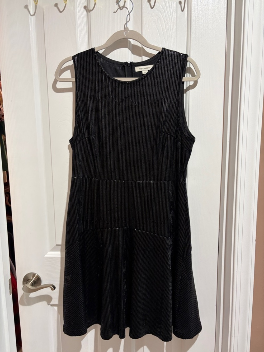 Francesca's Collections Black Sleeveless Mini Dress with Subtle Sequins